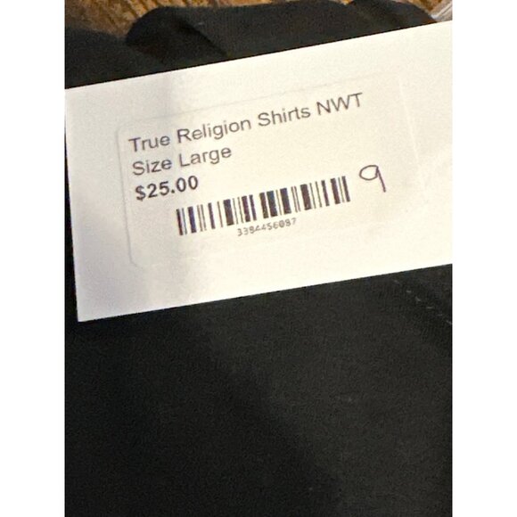 True Religion Mens Black Sleeveless Hoodie L Large NWOT Cotton - Picture 5 of 5